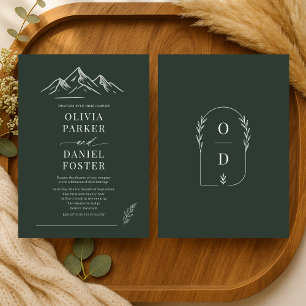 Convites Casamento ao Ar Livre em Montanhas Rústicas com Fl
