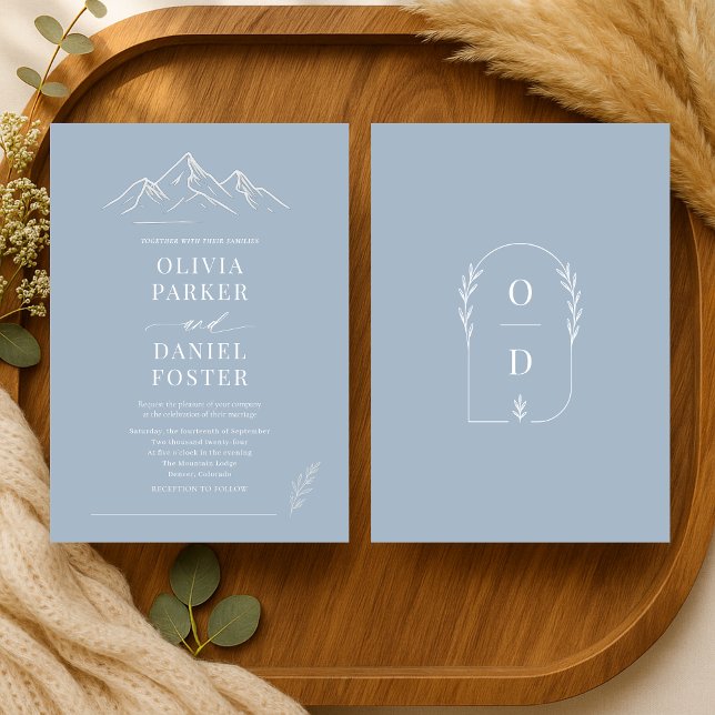 Convites Casamento ao Ar Livre em Montanhas Rústicas em Azu (Criador carregado)