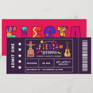 Convites Casamento ao Estilo de Bilhete de Festa Mexicana E
