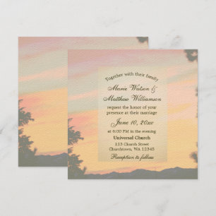 Convites Casamento ao Pôr do Sol na Montanha