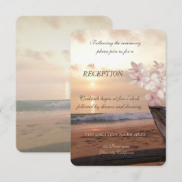 Convites Casamento ao Pôr do Sol na Praia, Recepção com Plu