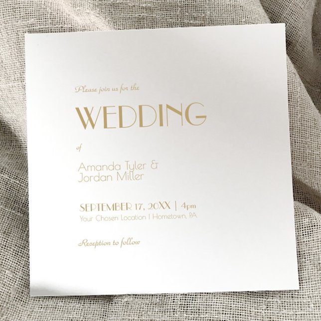 Convites Casamento ao Quadrado da Deco de Arte Moderna Dour (Criador carregado)