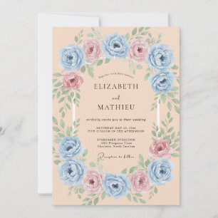 Convites Casamento Apricot Azure Ranunculus Dusty Eucalyptu