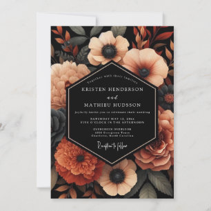 Convites Casamento Apricot Noir Bloom