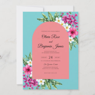 Convites Casamento Aqua Coral Tropical Poeirento Eucalipto