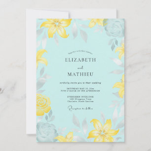 Convites Casamento Aqua Lemon Lily