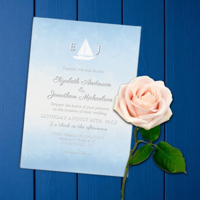 Convites Casamento Aquarela Água Encontra Céu (Criador carregado)