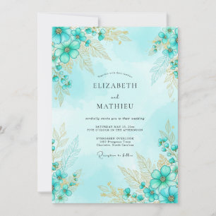 Convites Casamento Aquarela Água Esplêndida