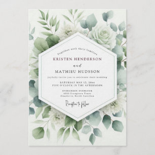 Convites Casamento Aquarela Botânica Sage