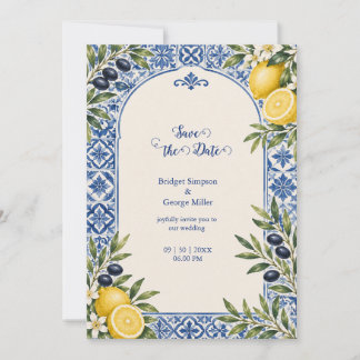 Convites Casamento Aquarela de Arquitetura de Oliva Cítrica
