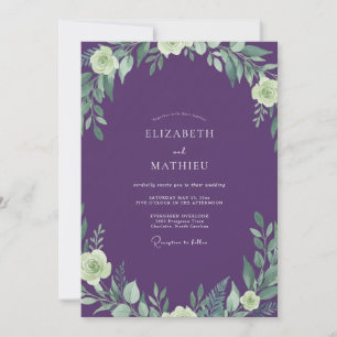 Convites Casamento Aquarela de Folhas de Ameixa