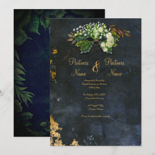 Convites Casamento Aquarela Folhas Celtas