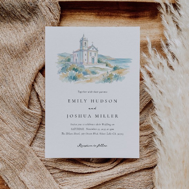 Convites Casamento Aquarela Igreja Católica (Criador carregado)
