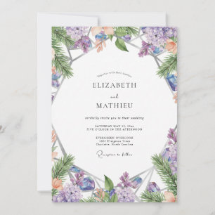 Convites Casamento Aquarela Lavanda Wisteria