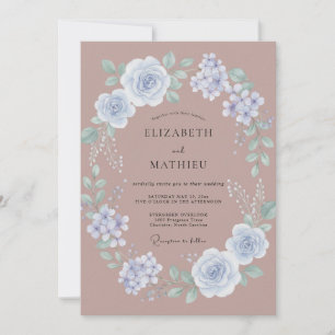 Convites Casamento Aquarela Lilás Malva Centáurea