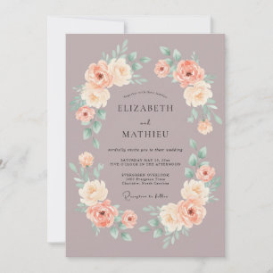 Convites Casamento Aquarela Rosa Soft Mauve