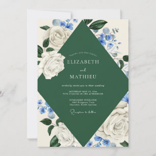 Convites Casamento Aquarela Safira Florestal