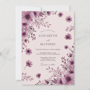 Convites Casamento Aquarela Sereno Malva
