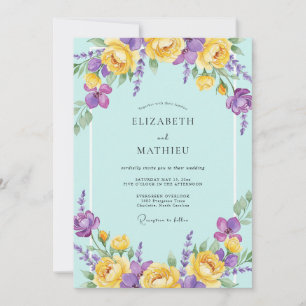 Convites Casamento Aquarela Violeta Aqua