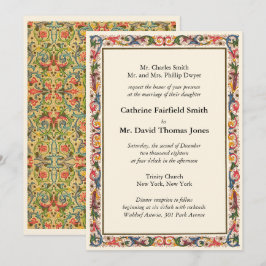 Convites Casamento Árabe Floral Branco de luxo