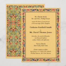 Convites Casamento Arábico Florentine Dourado de luxo