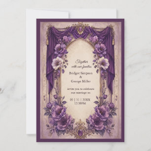Convites Casamento Arco Drapado Roxo Gótico Medieval