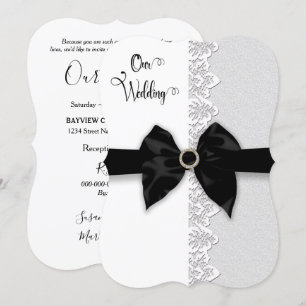 Convites Casamento, Arco Preto/Faixa de Opções, Fronteira