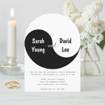 Casamento Arco Yin Yang Simples Preto e Branco
