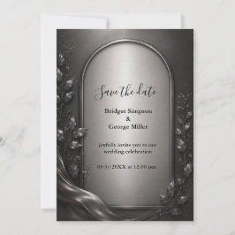 Convites Casamento Art Déco com Arco de Metal Cinza Escuro