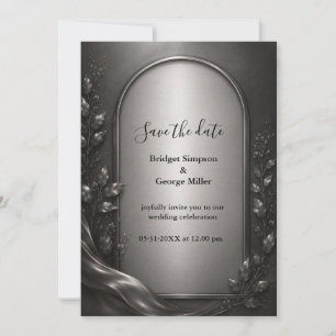 Convites Casamento Art Déco com Arco de Metal Cinza Escuro