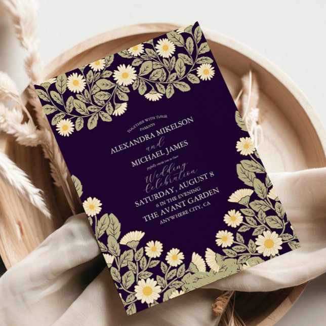 Convites Casamento Art Nouveau Daisy (Criador carregado)