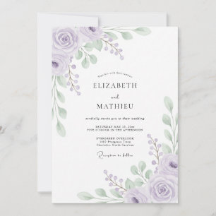 Convites Casamento Artesanal com Folhas de Violeta Pálido