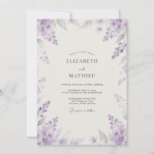Convites Casamento Artesanal Violeta Wisteria