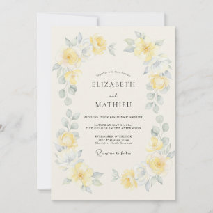 Convites Casamento Artístico Amarelo Primula da Primavera