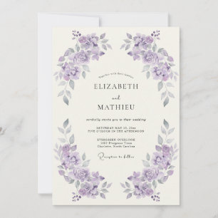 Convites Casamento Artístico com Flor de Lavanda
