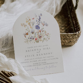 Convites Casamento Artístico De Flor Selvagem De Verão Mult