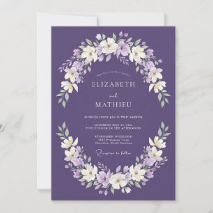 Convites Casamento Artístico Floral de Lavanda
