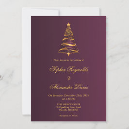 Convites Casamento árvore de Natal minimalista elegante
