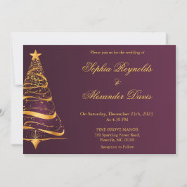 Convites Casamento árvore de Natal minimalista elegante Chi