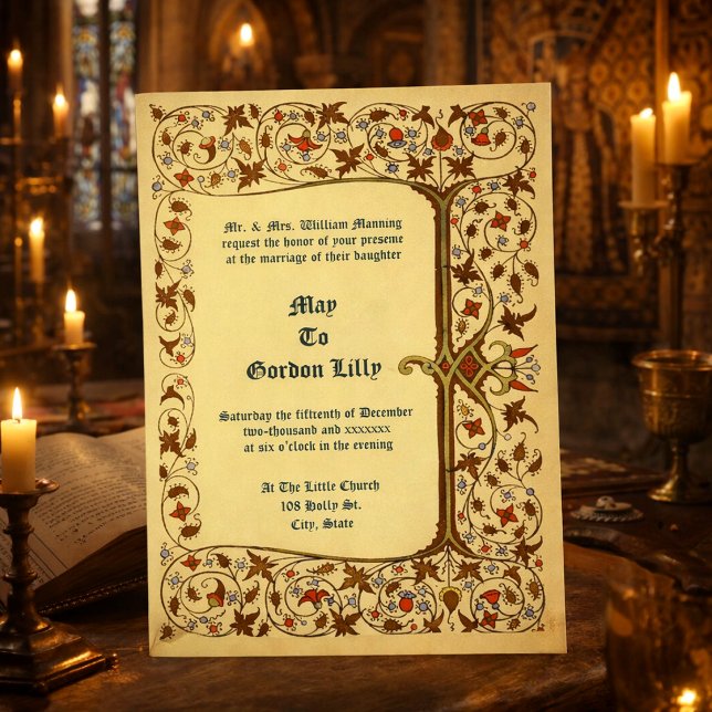 Convites Casamento Árvore de Vinha Floral Estilo Medieval V (Criador carregado)