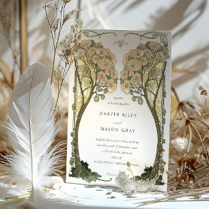 Convites Casamento Árvore do Amor Art Nouveau Vintage