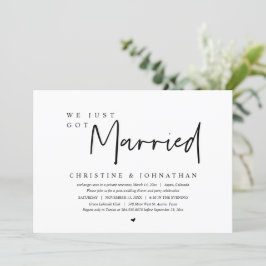 Convites Casamento às escondidas, acabamos de nos casar