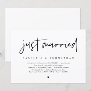 Convites Casamento às escondidas, Minimalista Moderno Recém