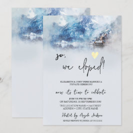 Convites Casamento às escondidas no Winter Mountain Lake