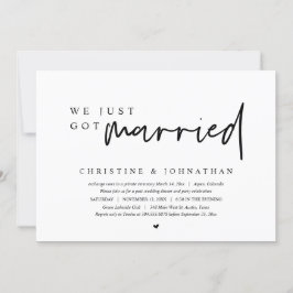 Convites Casamento às Pressas, Acabamos de nos Casar