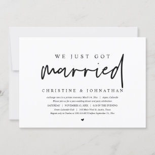 Convites Casamento às Pressas, Acabamos de nos Casar Convit