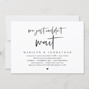 Convites Casamento às pressas, minimalista moderno 