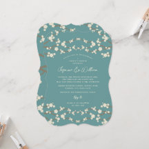 Casamento Asiático Teal de Cream Sakura Cherry Blo