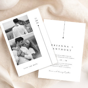 Convites Casamento Atemporal em Preto e Branco com Foto Mod