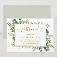 Casamento Atrasado Botânico Dourado e Verde